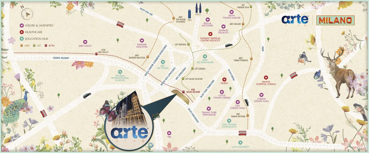 Developer location map of Arte Star