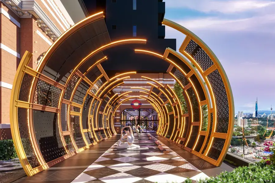 Yoga Tube, terowong gerbang bercahaya di bumbung