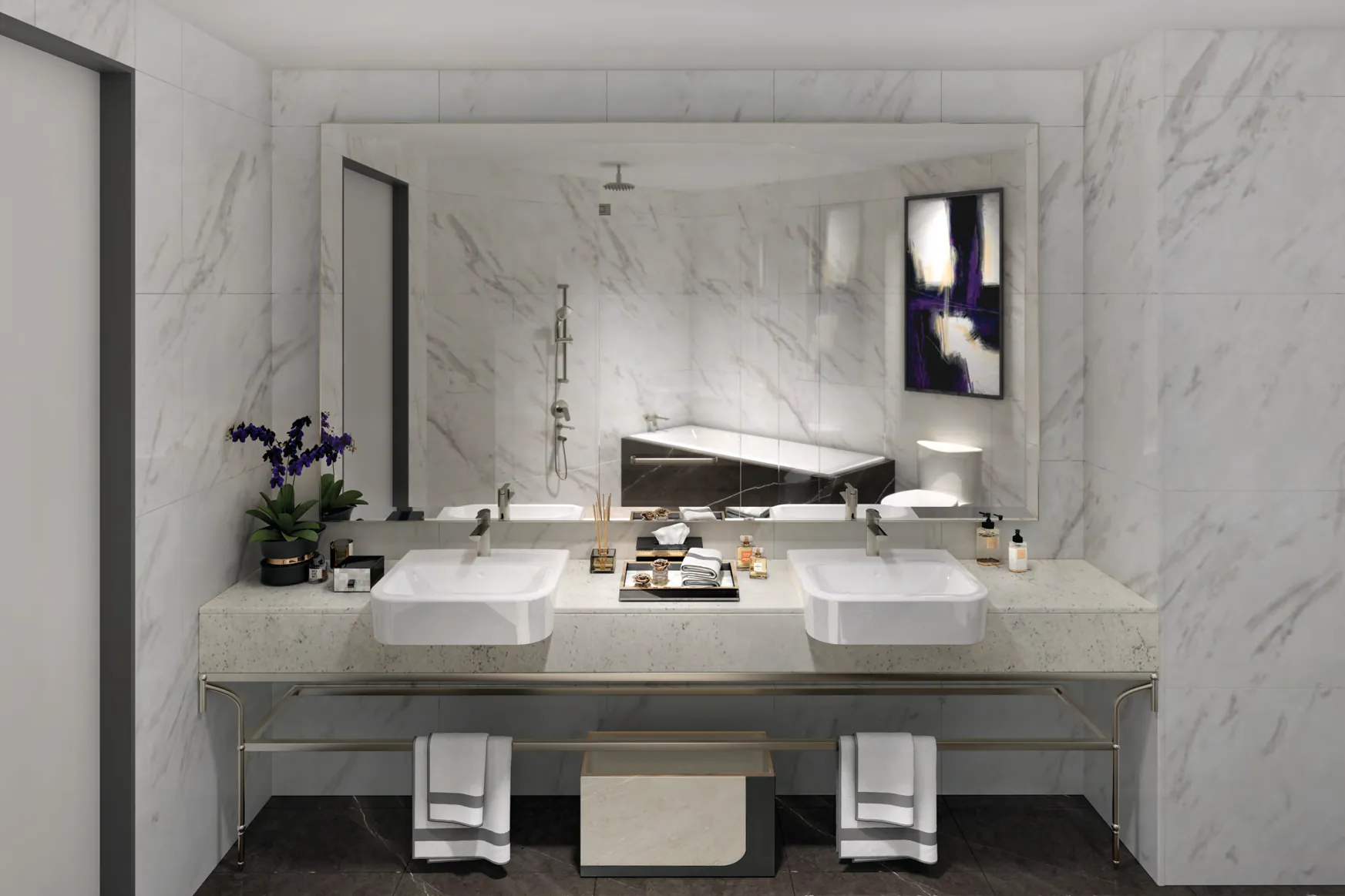 Marble master bathroom