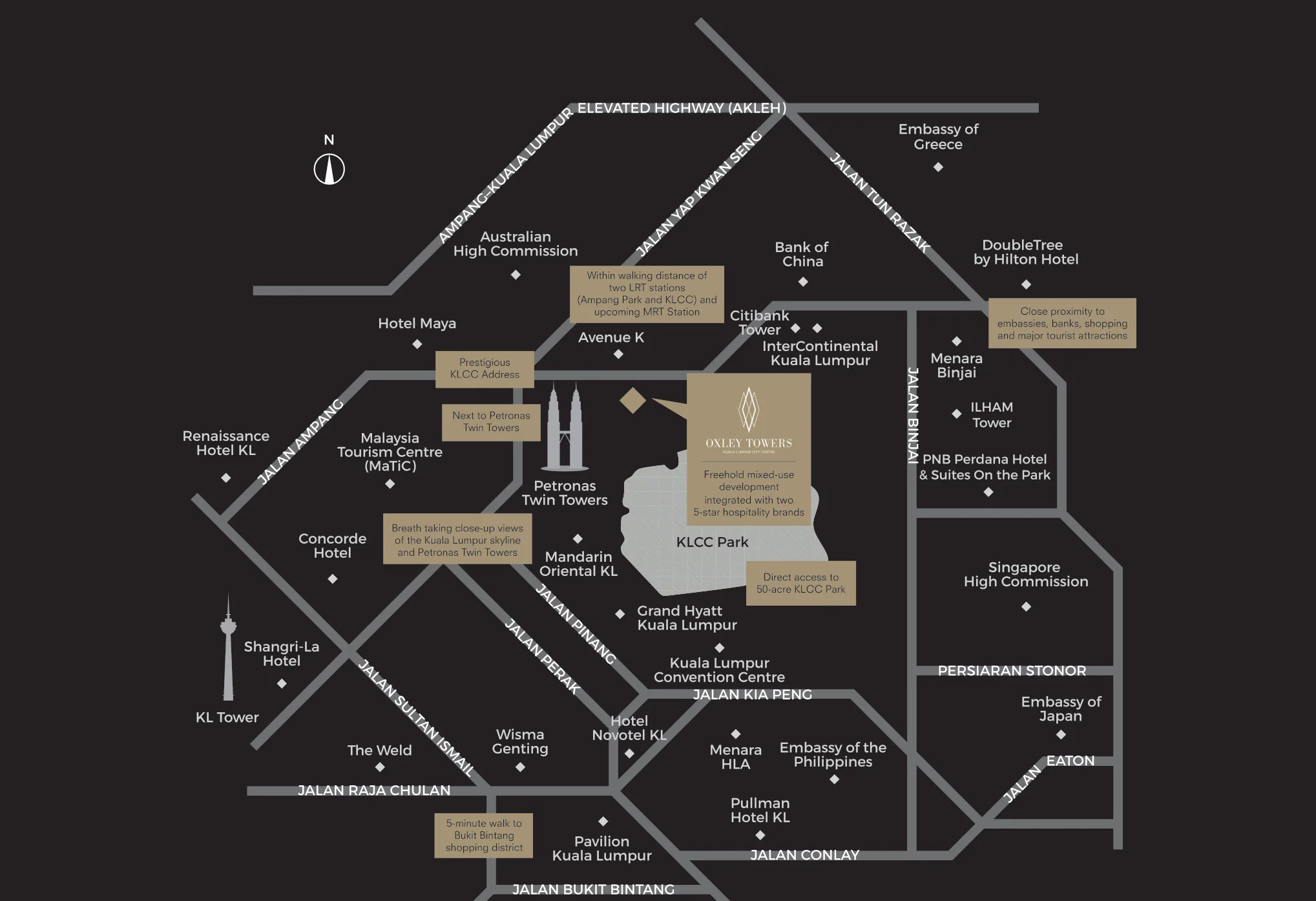 Location map, KLCC