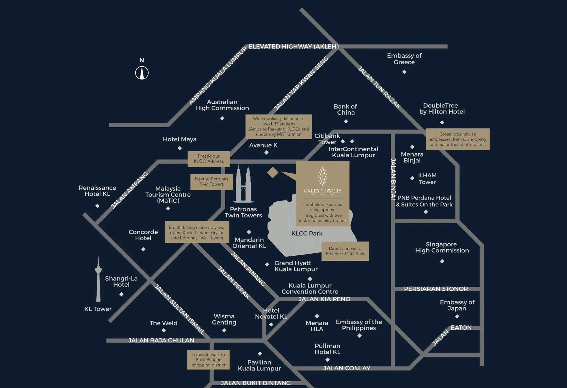 SO/ Kuala Lumpur 在 KLCC 的位置图