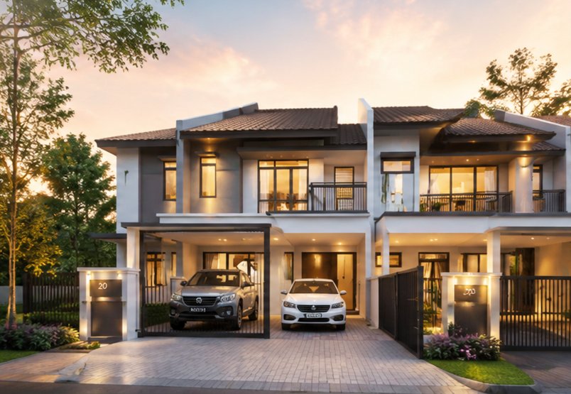Quiet tree-lined streets at Pavonia Bukit Bandaraya
