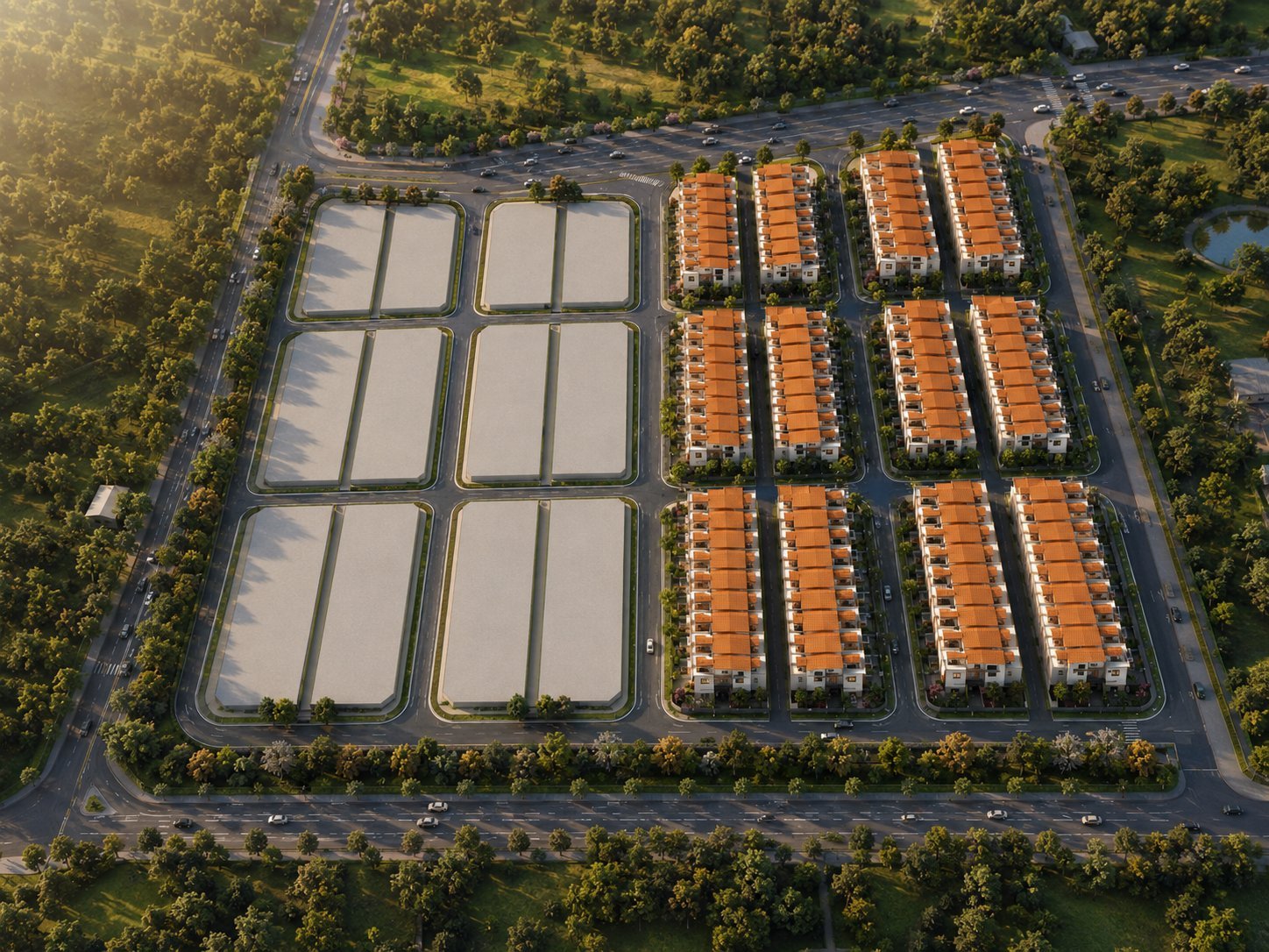 Pavonia aerial view of 126 unit development
